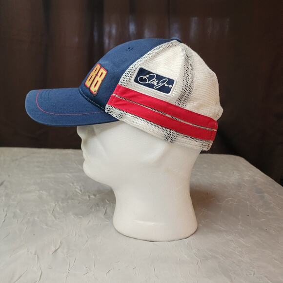 Nascar Dale Earnhardt Jr 88 Trucker Hat Striped Baseball Cap Mesh Snap Back Blue - Picture 2 of 5